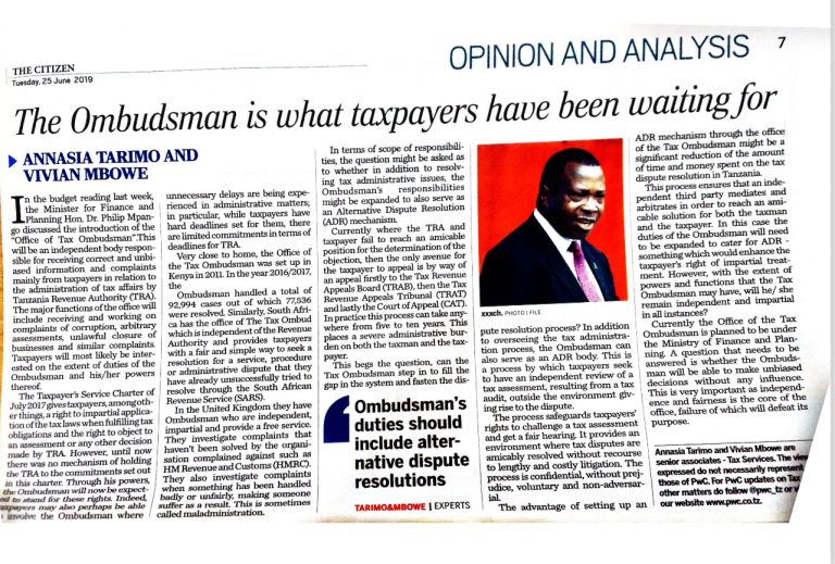 The Ombudsman: The answer taxpayers have been waiting for?